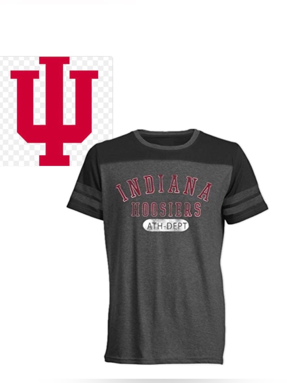 NWT [camp david] Indiana Hoosiers NCAA  Crew Neck Short Stripe Sleeve Tee Mens M
